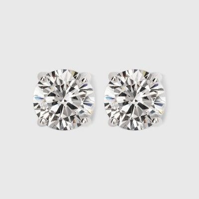 Sterling Silver Round Button Stud Earring - A New Day™ Silver | Target