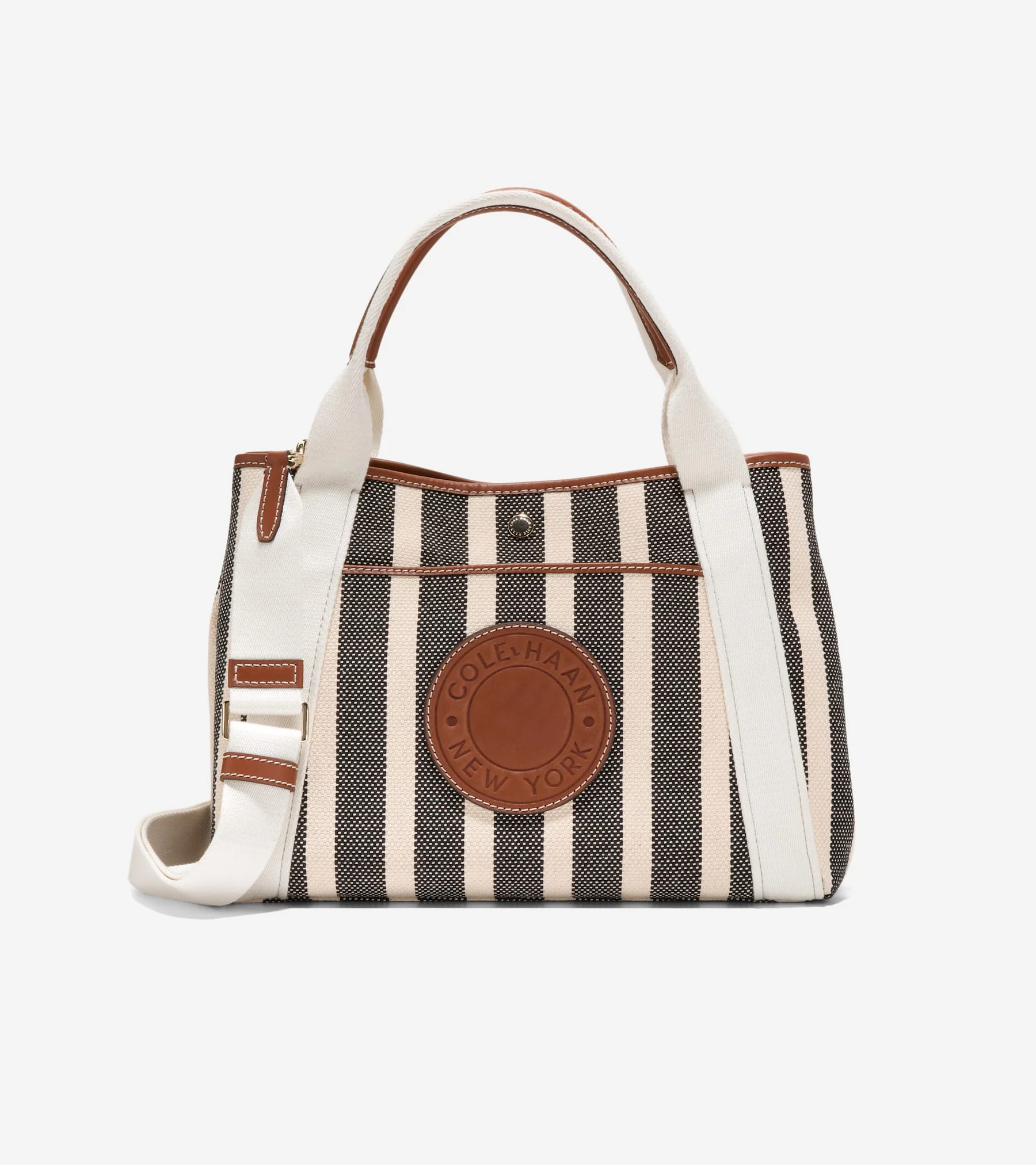 Women's Amagansett Canvas Tote Bag in Black, beige | Cole Haan | Cole Haan (US)