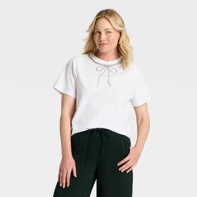 Women's Embellished T-Shirt - A New Day™ | Target