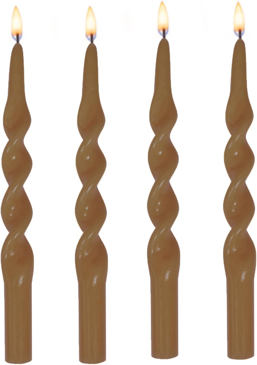 Spiral Taper Candle Twisted Candlesticks -10 INCH Brown Candle Sticks Unscented Spiral Candlestic... | Amazon (US)