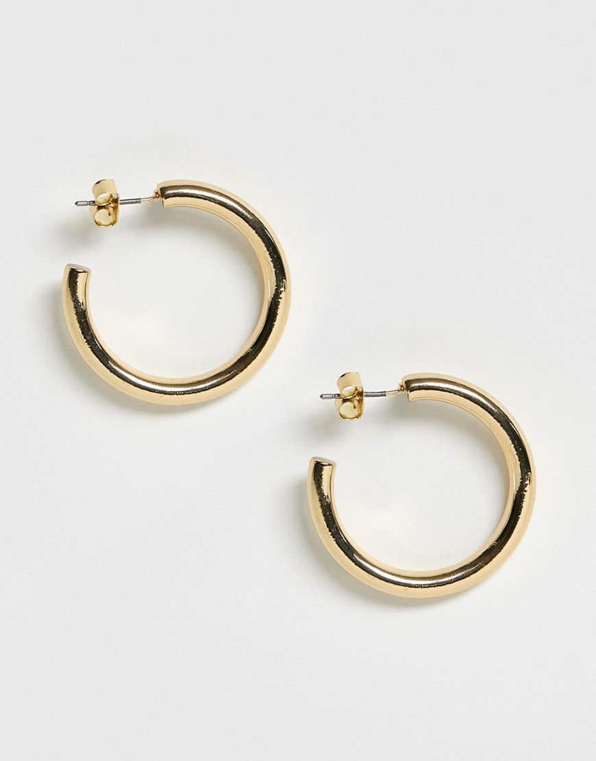 Weekday Ring Hoop Earrings - Gold | ASOS US