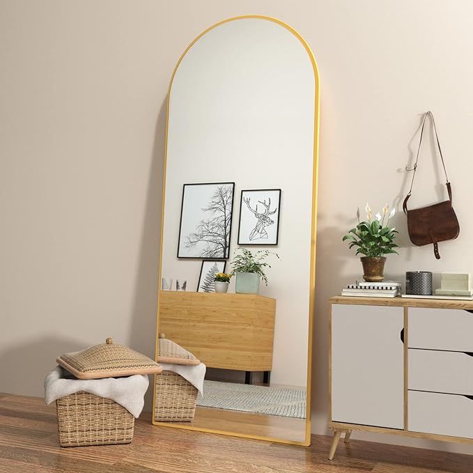 Amazon.com: Manocorro Arched Full Length Mirror, Floor Mirror with Stand, 65"×24" Full Body Mirr... | Amazon (US)