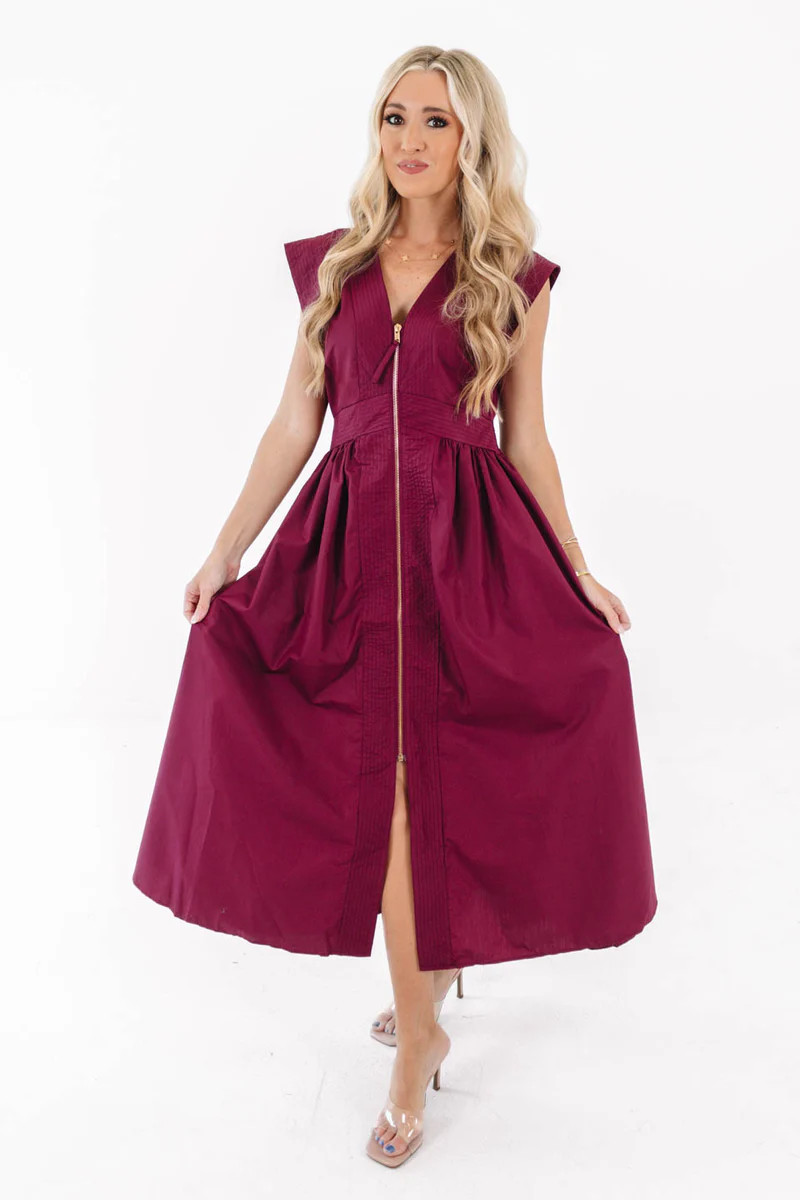 Take The Long Route Midi Dress - Maroon | The Impeccable Pig