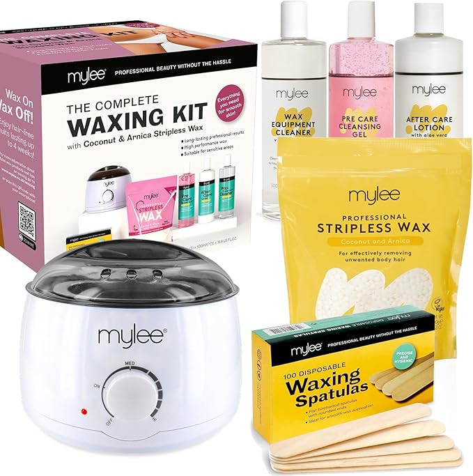 Mylee Professional Complete Waxing Kit with Wax Heater, Hard Wax Beads 500g, Applicator Spatulas,... | Amazon (UK)