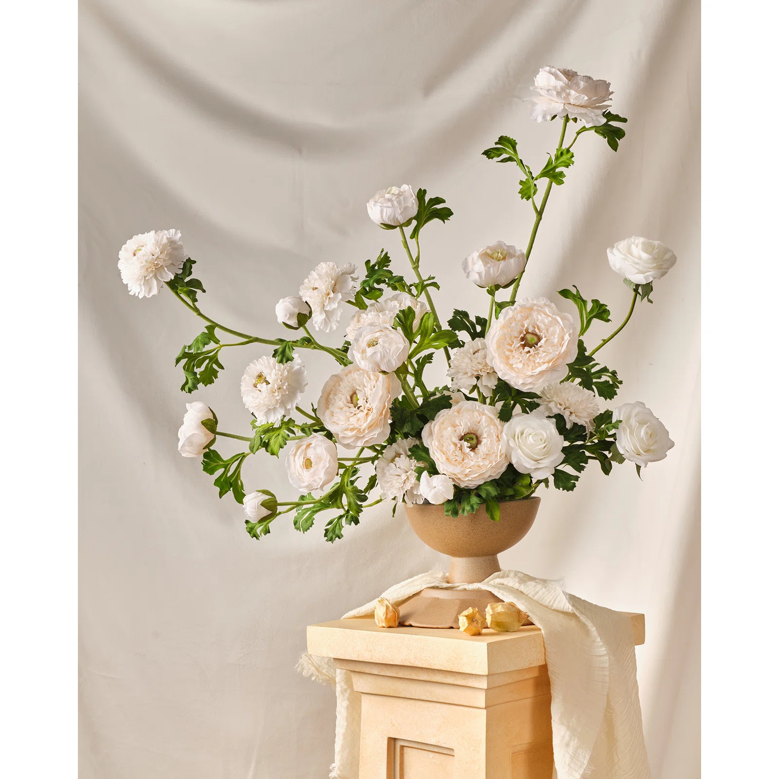 15" Artificial Ranunculus Flowers Stems (Set of 24) | Joss & Main