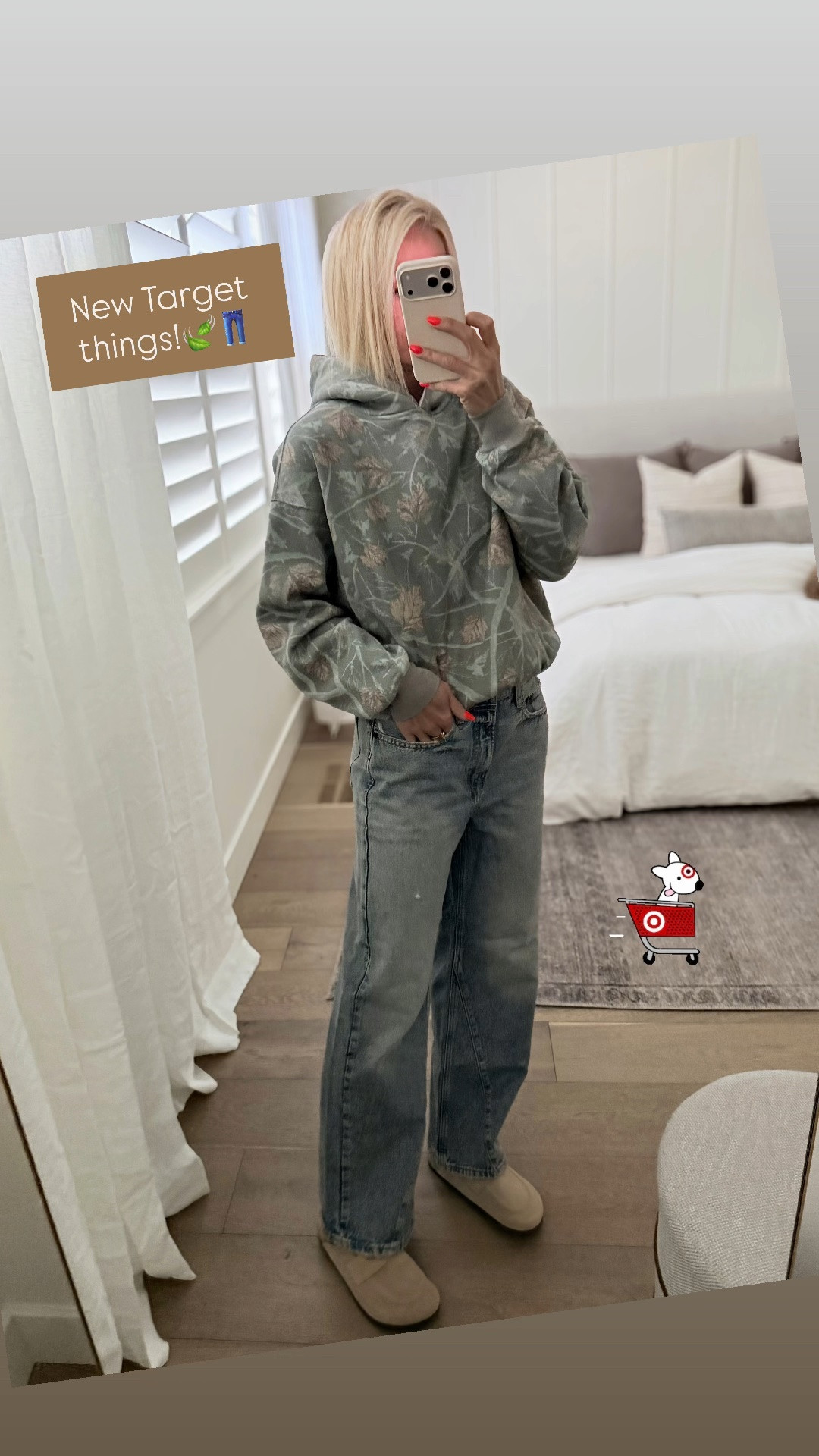 New camo hoodie, loose fitting jeans & clogs @Target everything fits tts. The jeans come in 3 inseam lengths. 
Wearing regular

#LTKmomlife #LTKOver40 #LTKootd