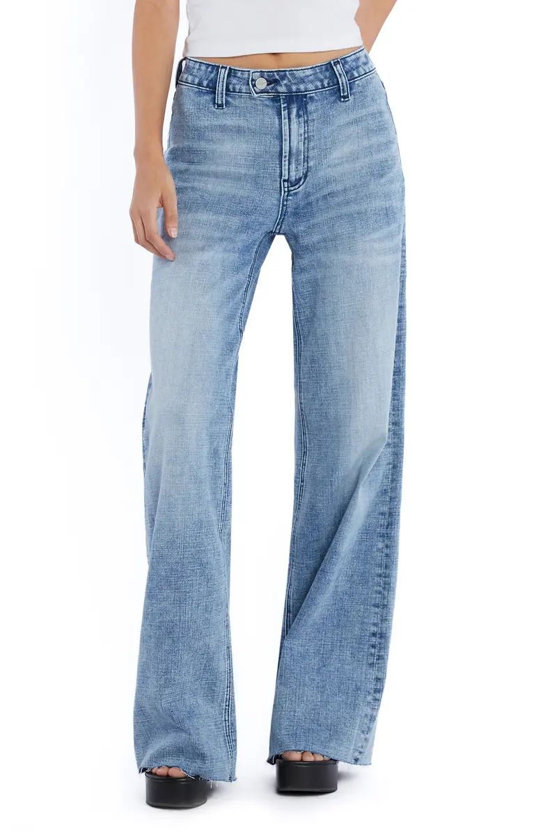HINT OF BLU Flat Front Wide Leg Jeans | Nordstrom | Nordstrom