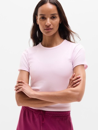 Signature Rib Crop Tee | Athleta
