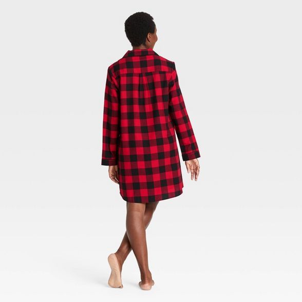 Women's Holiday Buffalo Check Plaid Flannel Matching Family Pajama NightGown - Wondershop™ Red | Target