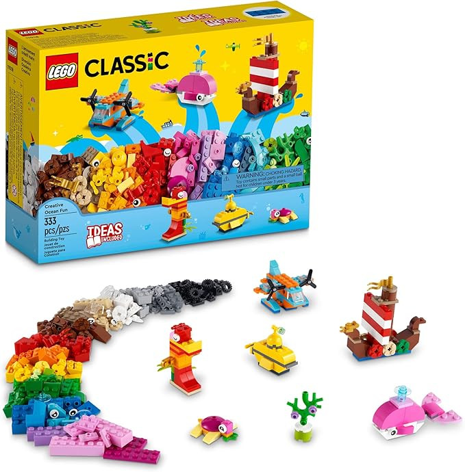LEGO Classic Creative Ocean Fun 11018 Building Kit; With 6 Mini Builds, Including a Viking Ship a... | Amazon (US)