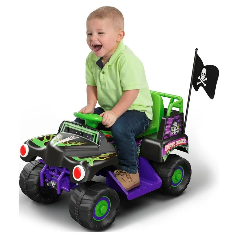 6V Grave Digger Ride on Car Monster Truck Monster Jam Graphics for Boys & Girls 18-36 Months | Walmart (US)