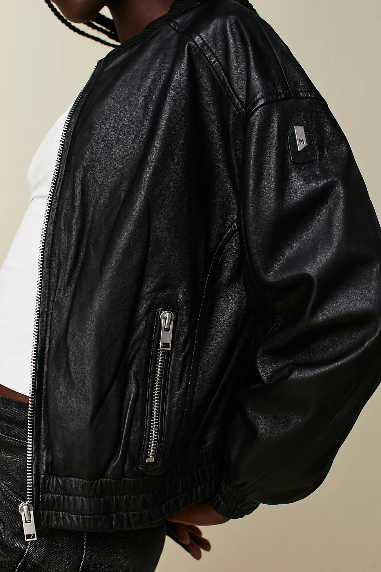 Blouson aviateur en cuir Irka Mauritius | Free People FR