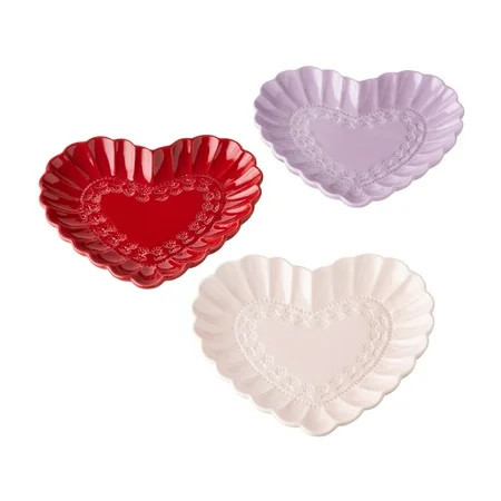 The Pioneer Woman 7.5" Heart Appetizer Plates, Assorted Colors, 3-Pack | Walmart (US)