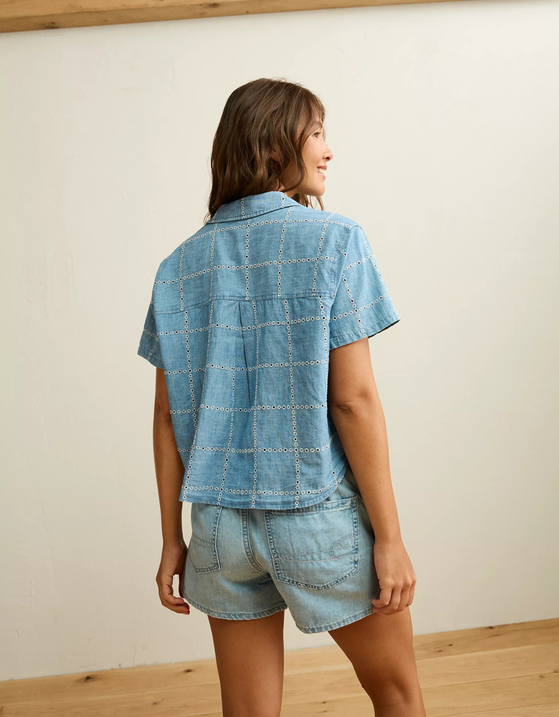 AE Embroidered Cabana Shirt | American Eagle Outfitters (US & CA)