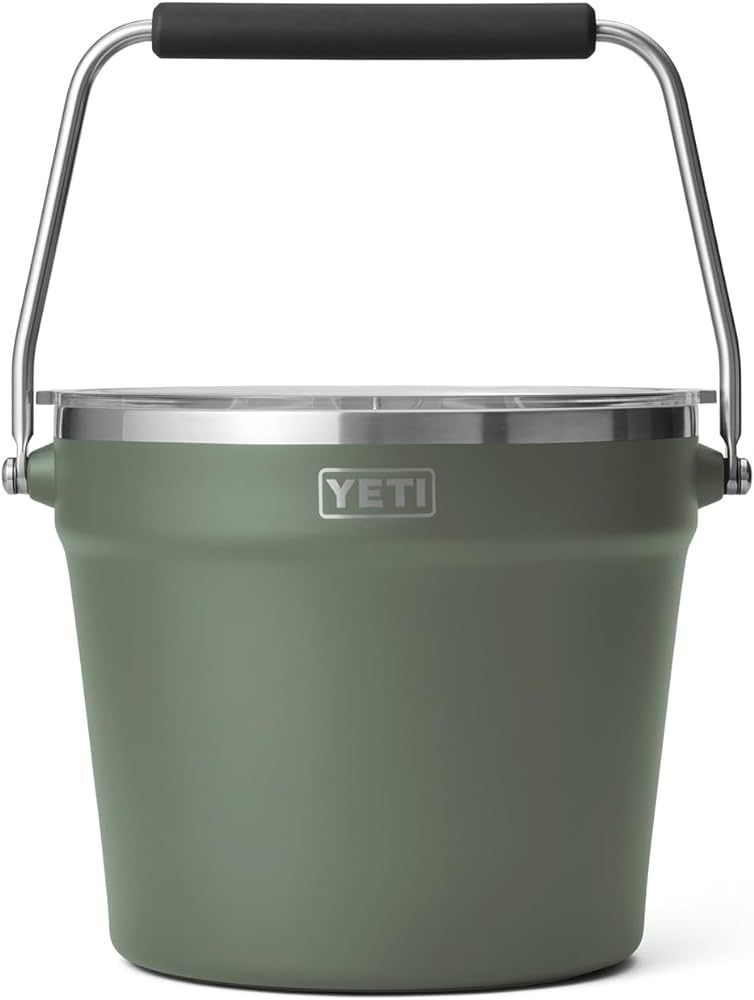 YETI Rambler Beverage Bucket, Double-Wall Vacuum Insulated Ice Bucket with Lid, Camp Green | Amazon (US)