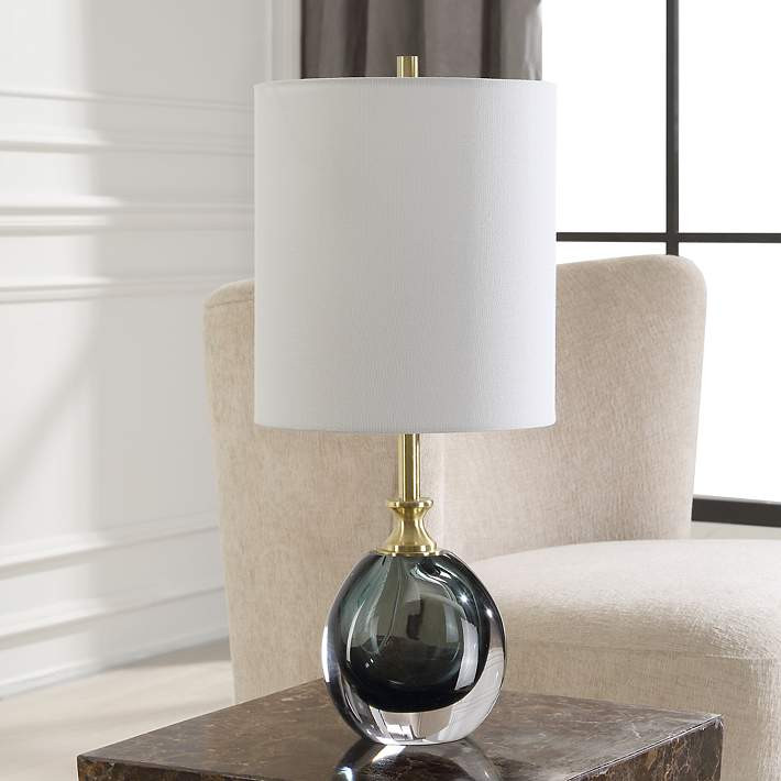Uttermost Enigma 20" High Modern Teal Blue Art Glass Table Lamp | Lamps Plus