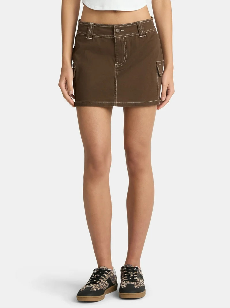 No Boundaries Cargo Mini Skirt, Women's | Walmart (US)