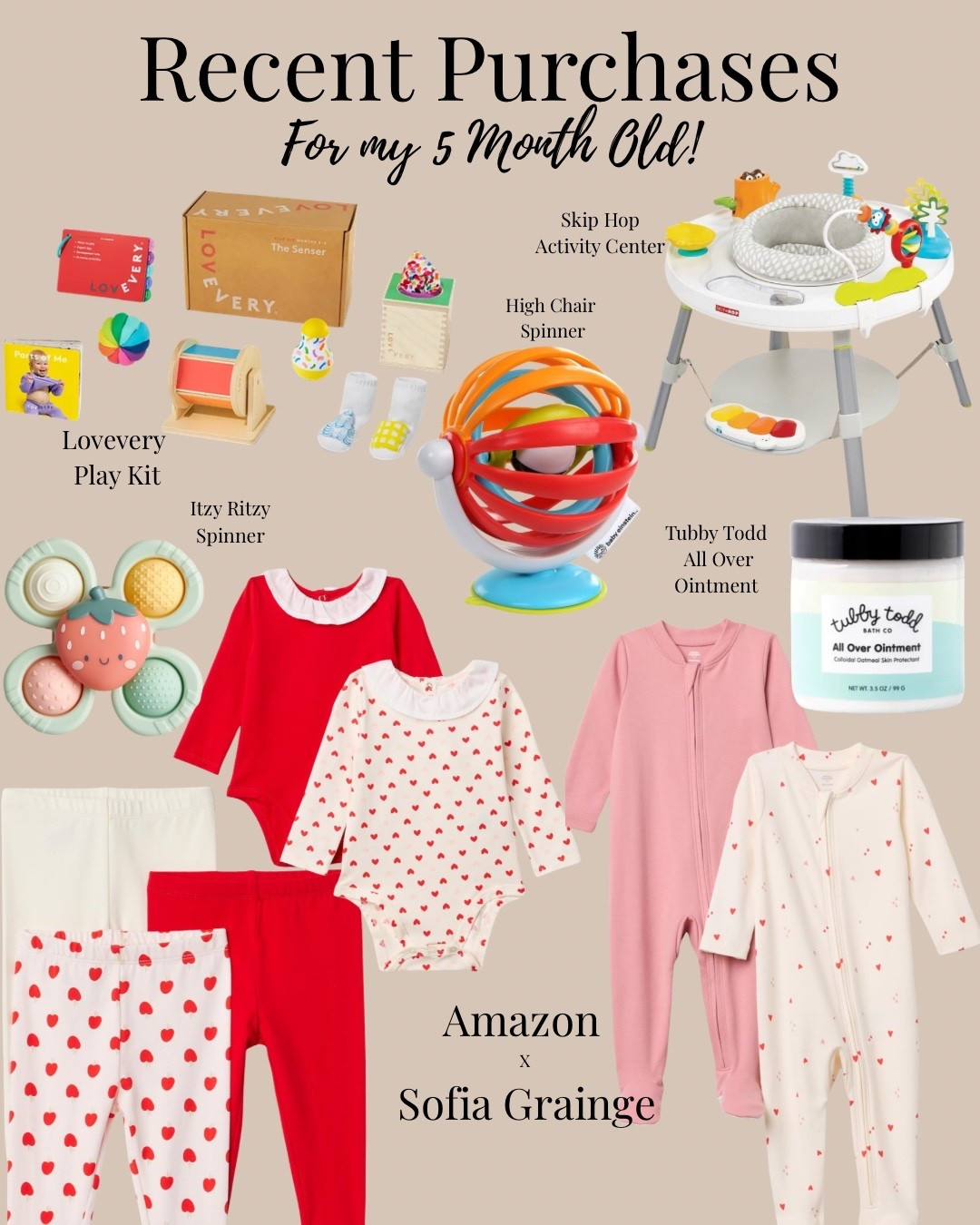 Recent Purchases for my 5 month old! 
•Do you have any of these?! If so, do you love?! 
#lovevery #amazonfinds #amazon #tubbytodd #skiphop #babyeinstein #itzyritzy #amazonxsofiagrainge 

#LTKKids #LTKBaby