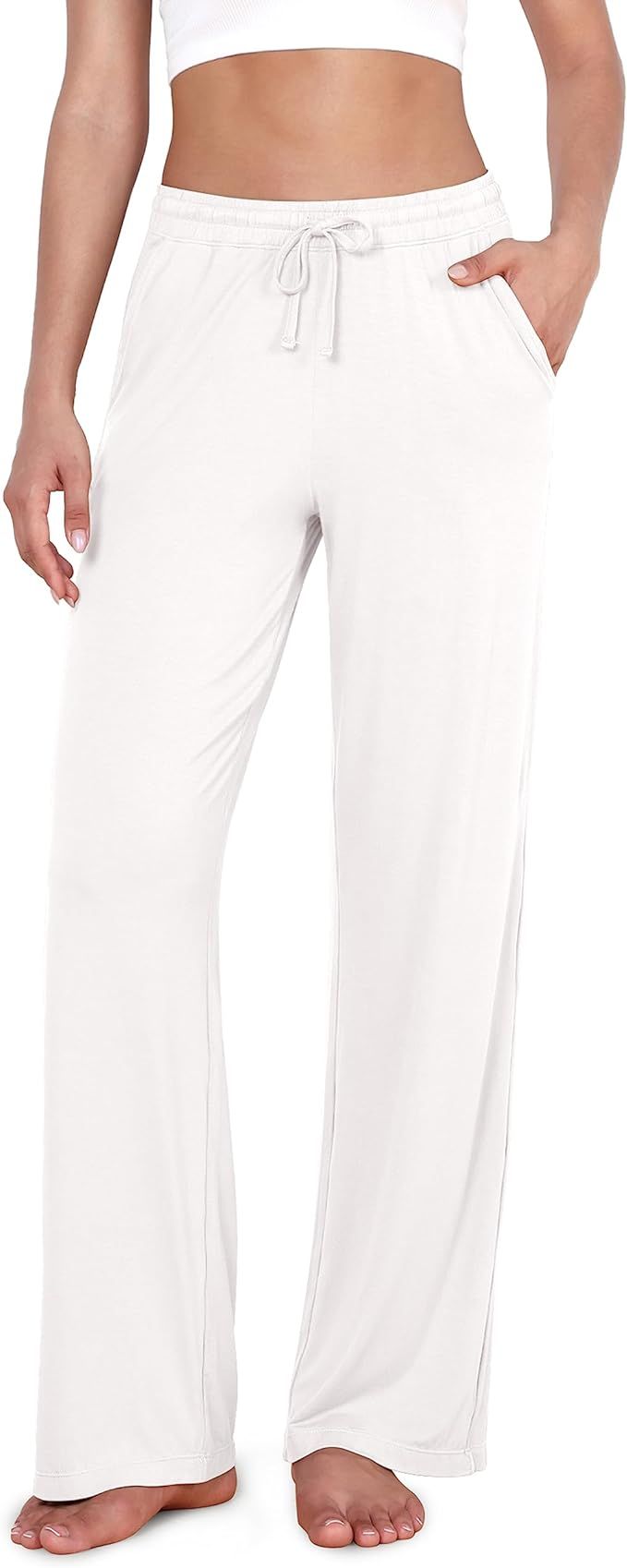 ODODOS Women's Lounge Pants with Pockets Drawstring Lightweight Loose Comfy Casual Pajama Pants-2... | Amazon (US)