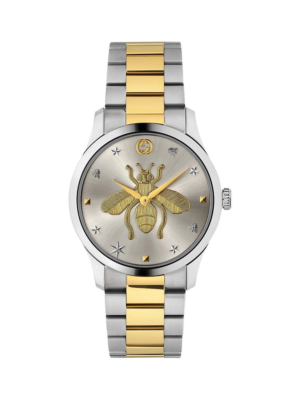 Gucci G-Timeless Stainless Steel &amp; Yellow Gold PVD Bee Motif Watch | Saks Fifth Avenue