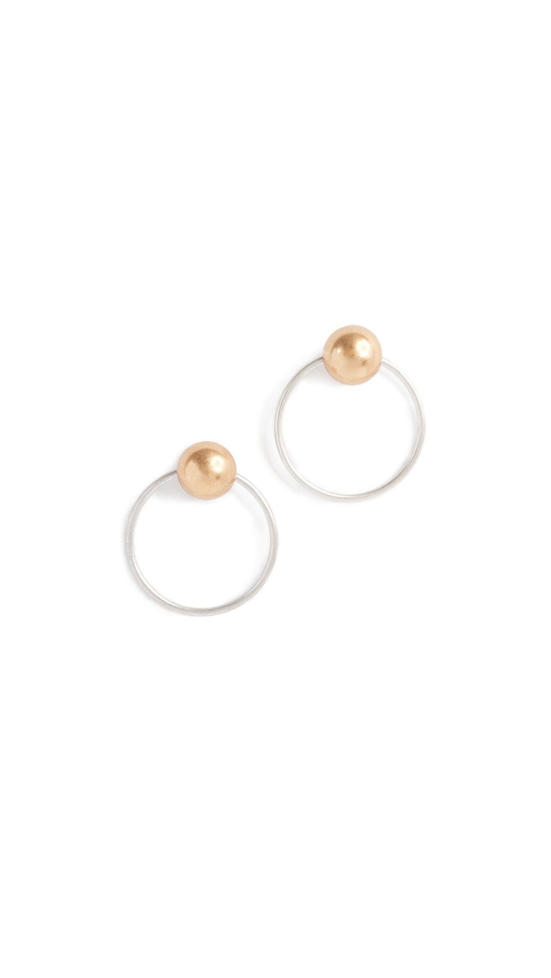 Madewell Mixed Metal Front Back Earrings | Shopbop
