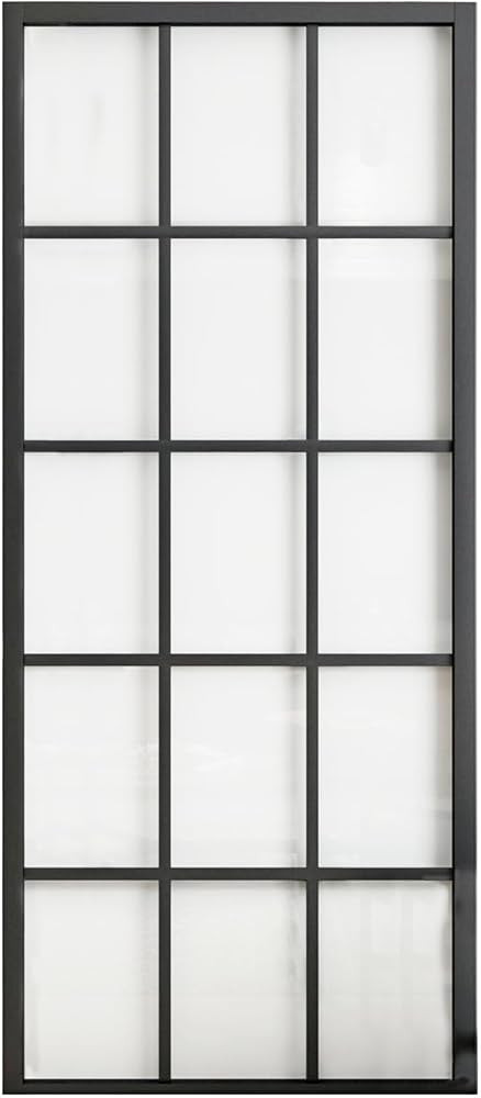 DIYHD 30x84 Black Aluminum Frame Glass Sliding Barn Door Slab Interior Clear Tempered Glass Parti... | Amazon (US)