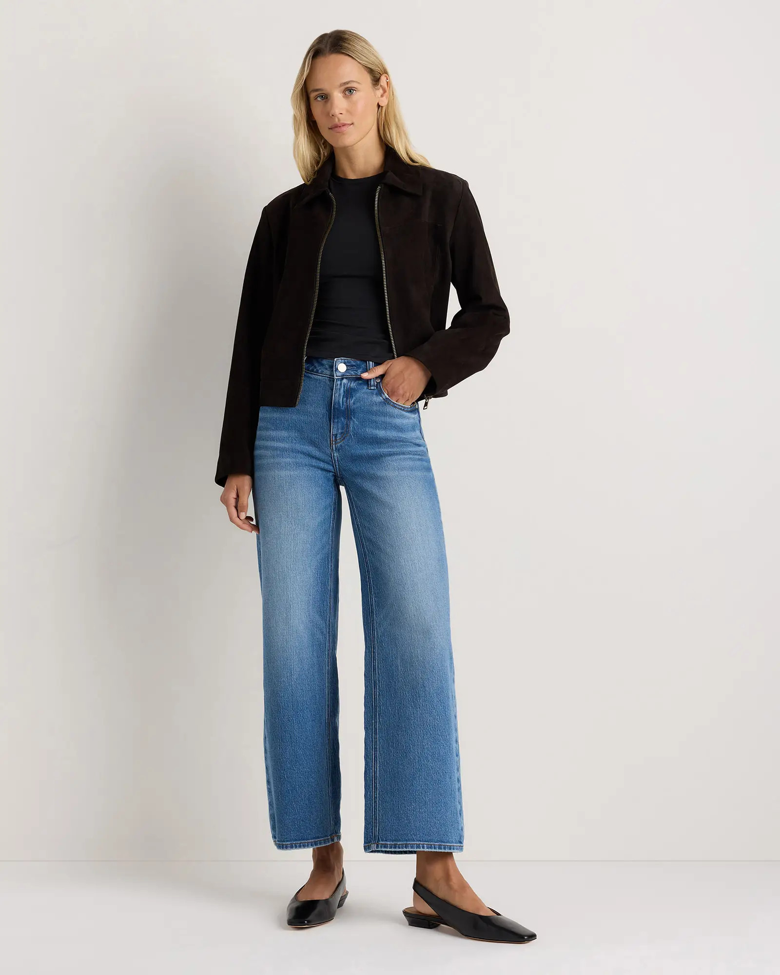 Luna Stretch Relaxed Straight Jeans | Quince