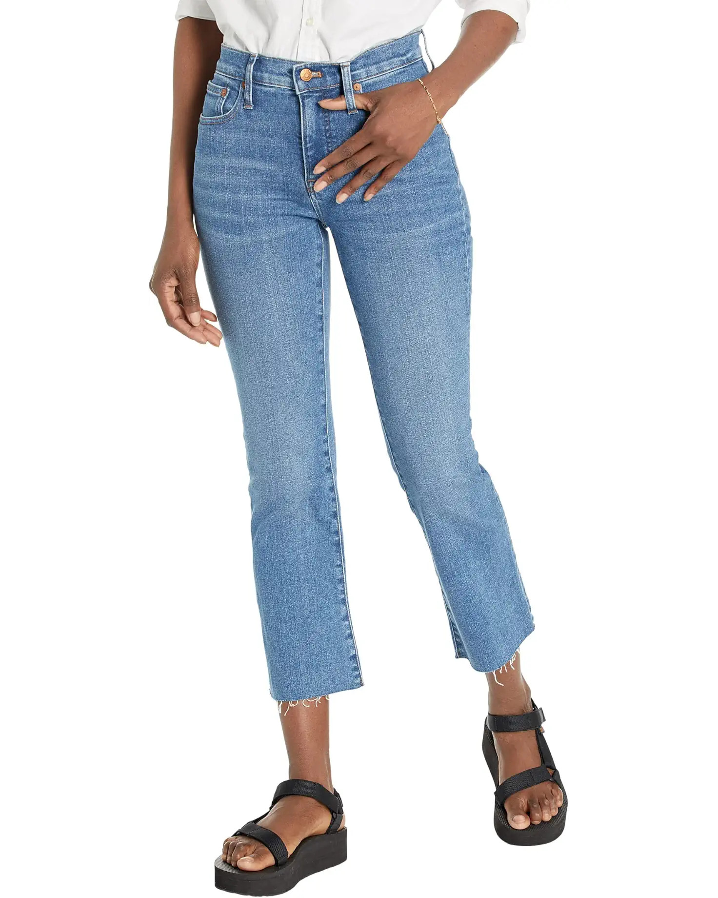 Cali Demi Jeans with Raw Hem in Cherryville Wash | Zappos
