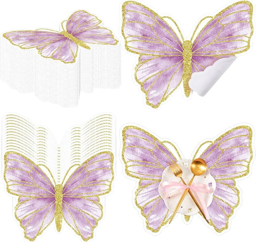 50 Pcs Butterfly Paper Placemats Disposable Butterfly Placemats Butterfly Place Mat for Spring Su... | Amazon (US)