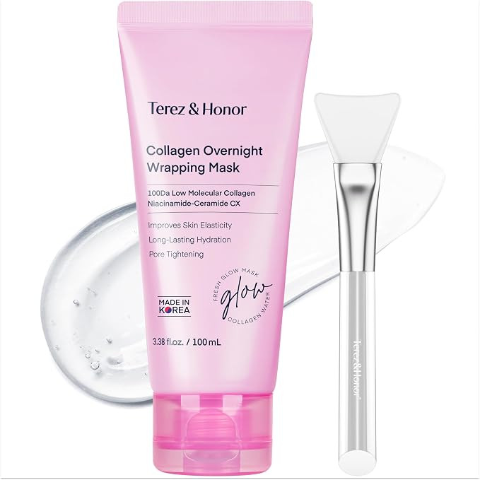TEREZ & HONOR Collagen Night Wrapping Peel Off Mask: Korean Face Mask for Elasticity, Hydrating &... | Amazon (US)