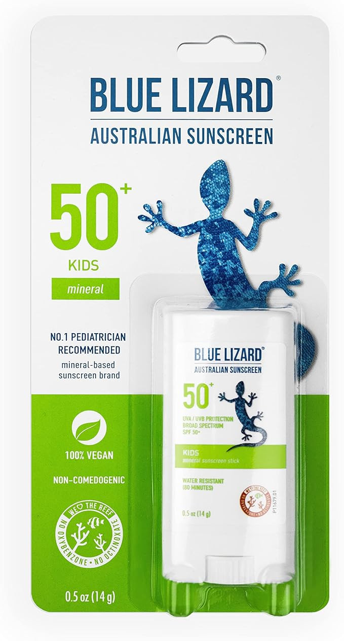 BLUE LIZARD Mineral Sunscreen Stick with Zinc Oxide SPF 50+ Water Resistant UVA/UVB Protection Ea... | Amazon (US)