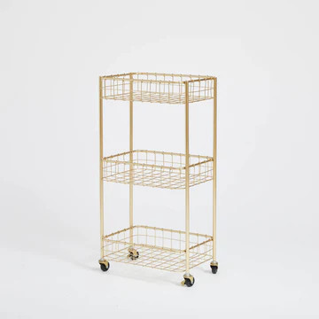 Wire 3-Tier Rolling Cart - Dormify | Dormify