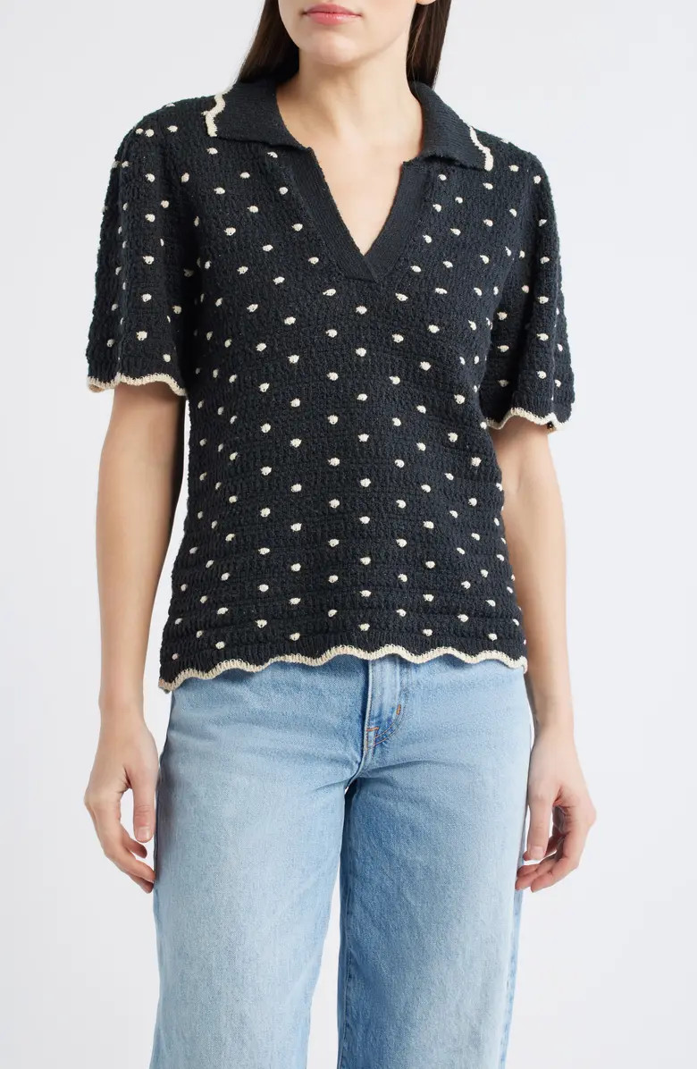 Dot Collar Sweater | Nordstrom