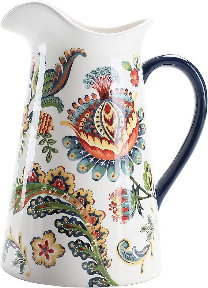 Bico Protea Cynaroides Ceramic 2.5 Quarts Pitcher with Handle, Decorative Vase for Flower Arrange... | Amazon (US)