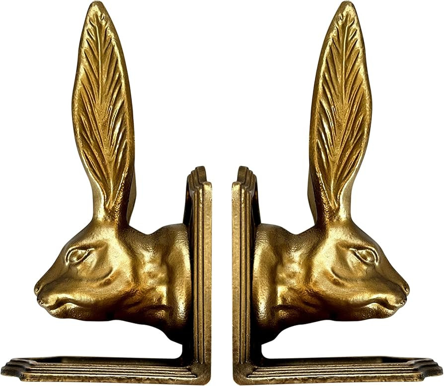 Fox Run Rabbit Decorative Bookend Set, 100% Iron, 4.7" x 4" x 8.6" Heavy Bookends | Amazon (US)