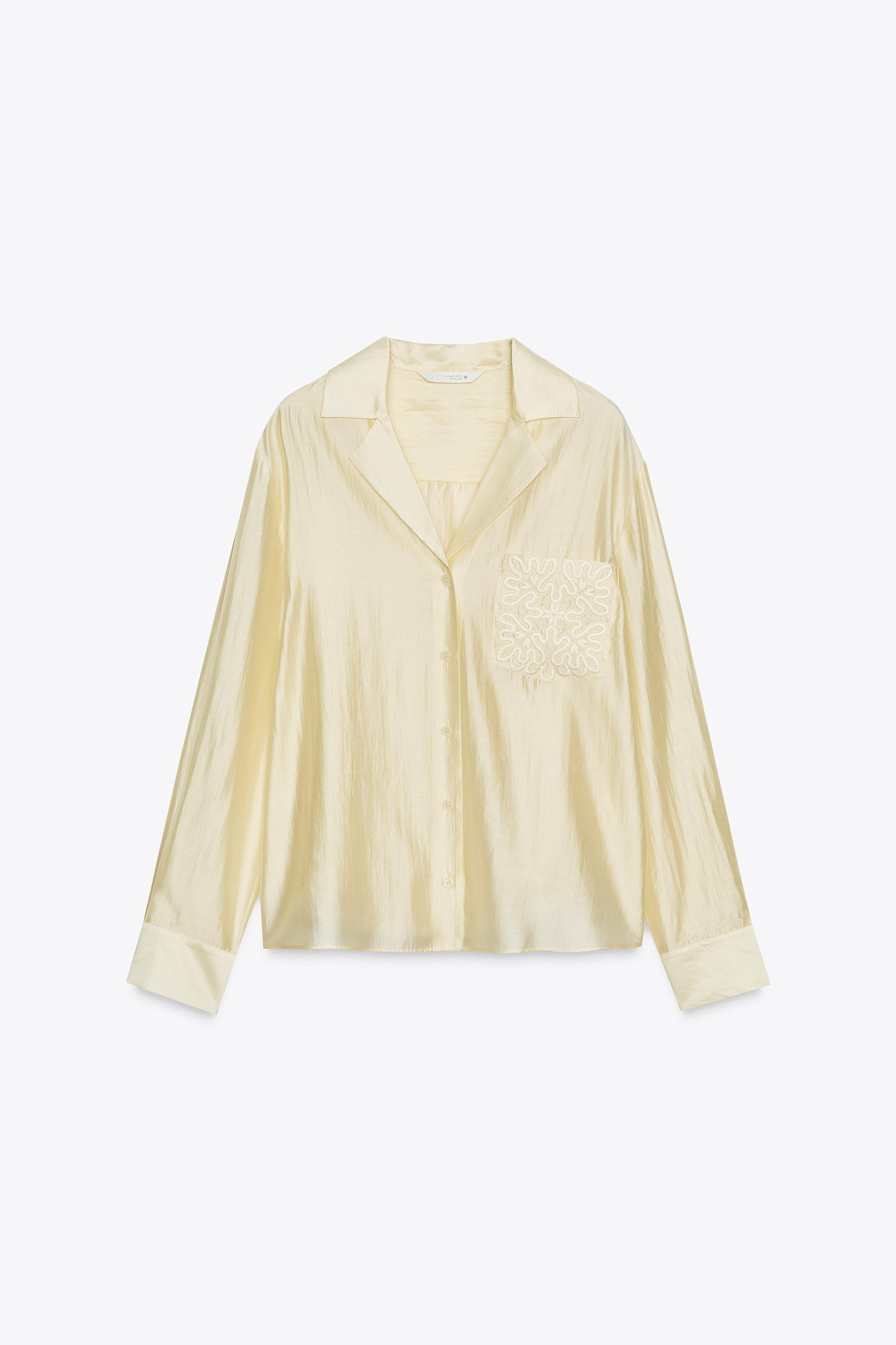ZW COLLECTION EMBROIDERED POCKET SHIRT | Zara UK