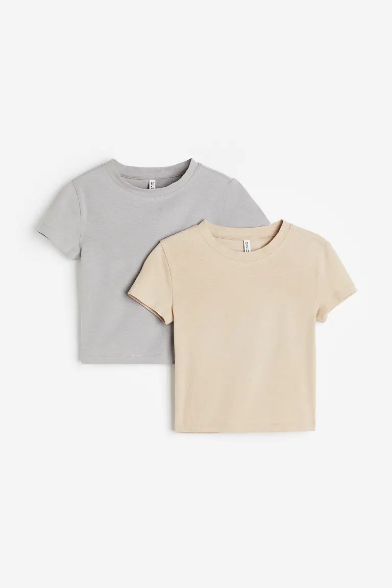 2-pack Crop T-shirts | H&M (US)