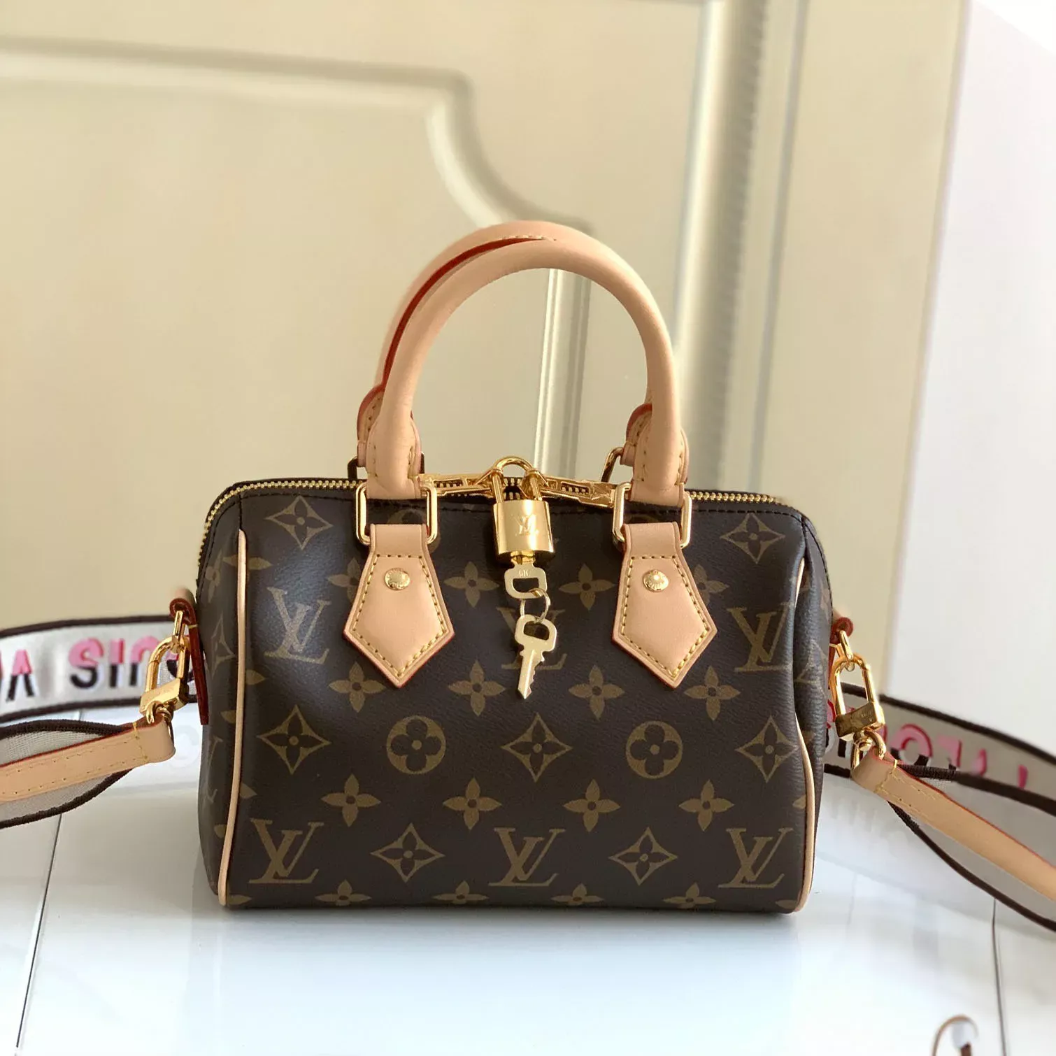 Lv Speedy Small 20cm with long strap, Women's Fashion, Bags