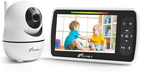 Baby Monitor with Camera and Audio - iFamily 5 inch Video Baby Monitor with Remote Pan/Tilt , VOX... | Amazon (US)
