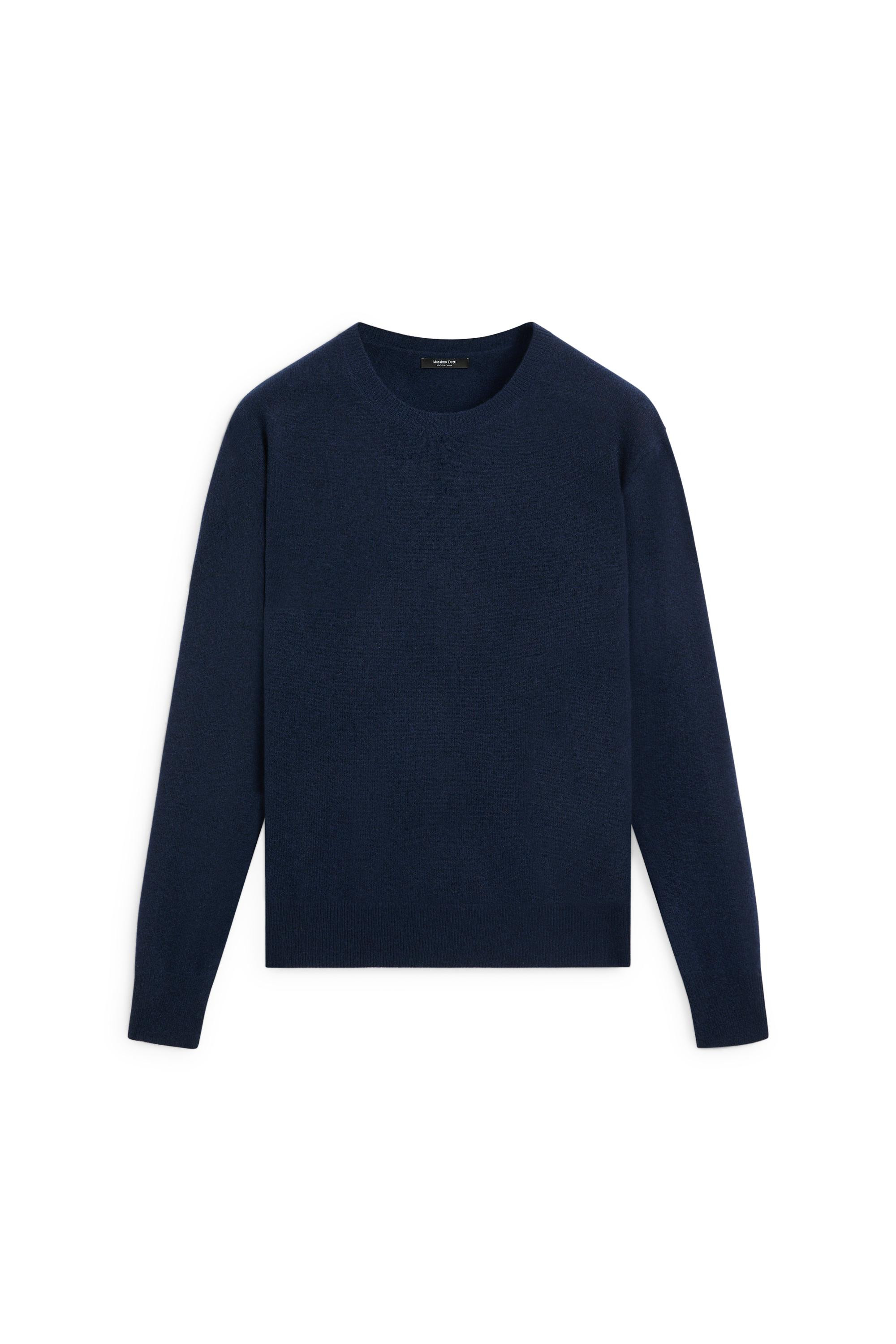 Wool blend knit sweater with round neck | Massimo Dutti UK