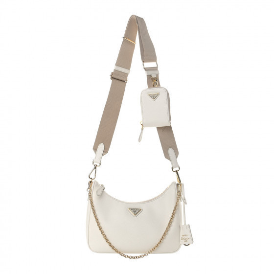 PRADA Saffiano Re-Edition 2005 Shoulder Bag White | Fashionphile