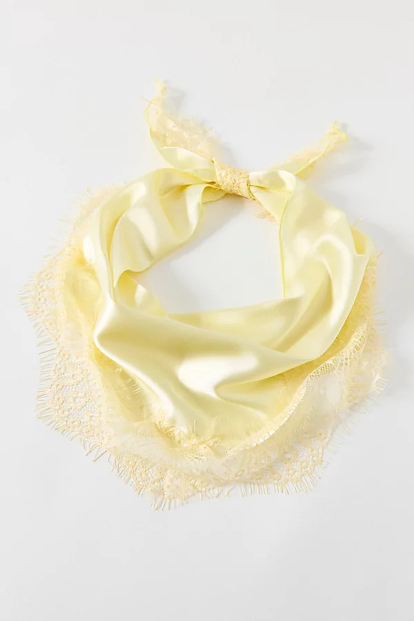 Lacey Satin Headscarf in Light Yellow, Women's at Urban Outfitters | Urban Outfitters (US and RoW)