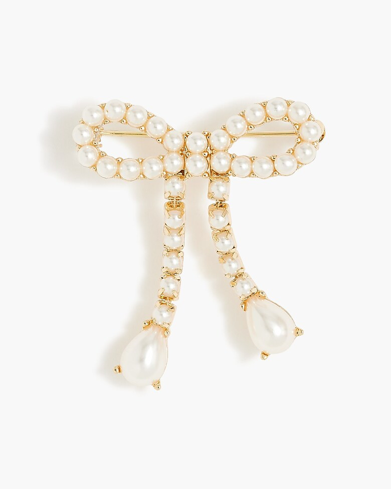 Pearl bow brooch | J.Crew Factory