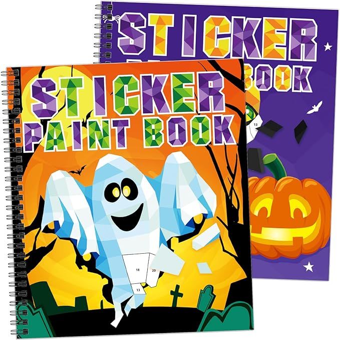 2PCS Crafts for Kids Ages 4-8 Sticker Paint Books Includes Pumpkin Mummy Witch Monster and More D... | Amazon (US)