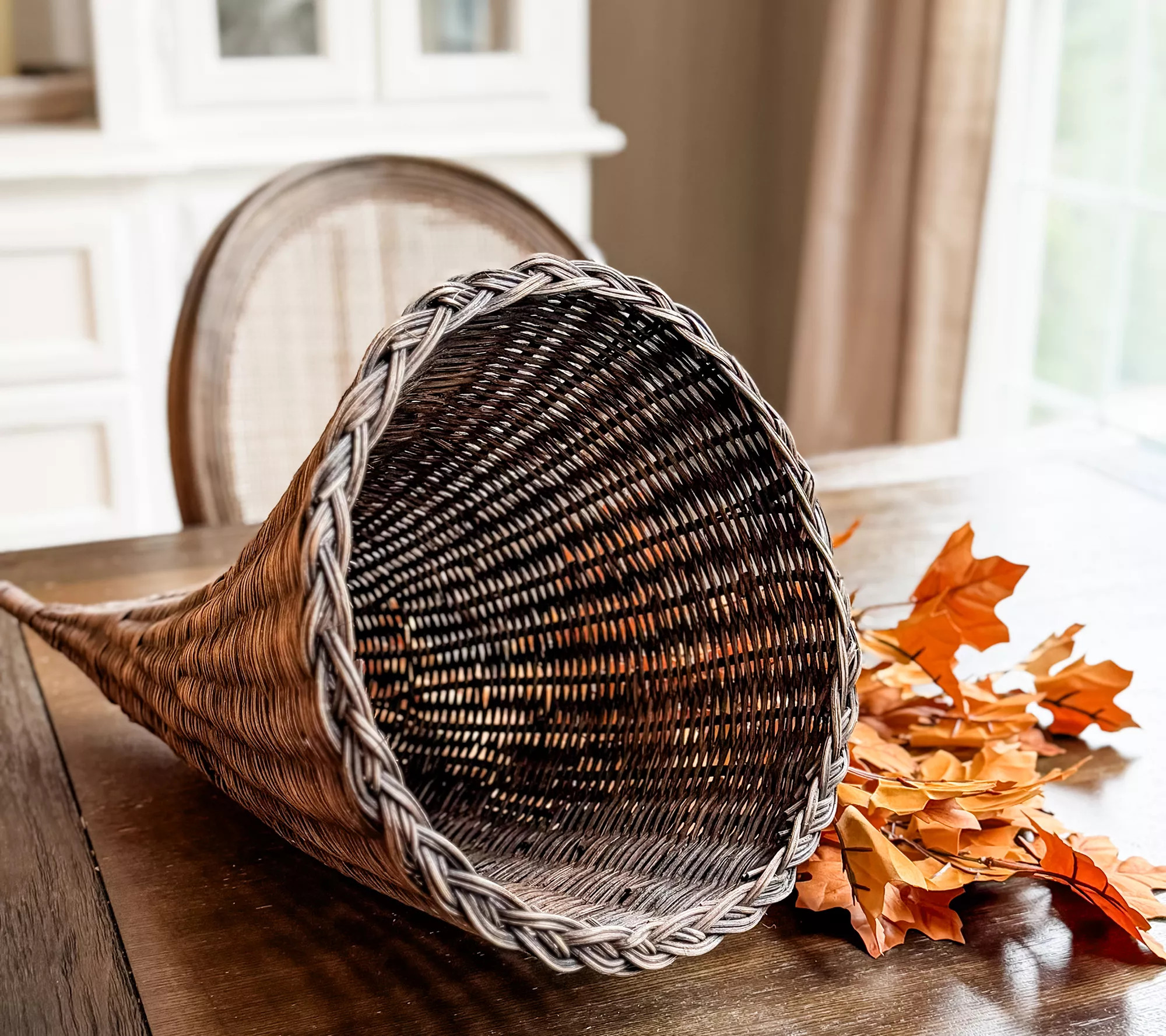 Simply Stunning Harvest Wicker Cornucopia by Janine Graff | QVC
