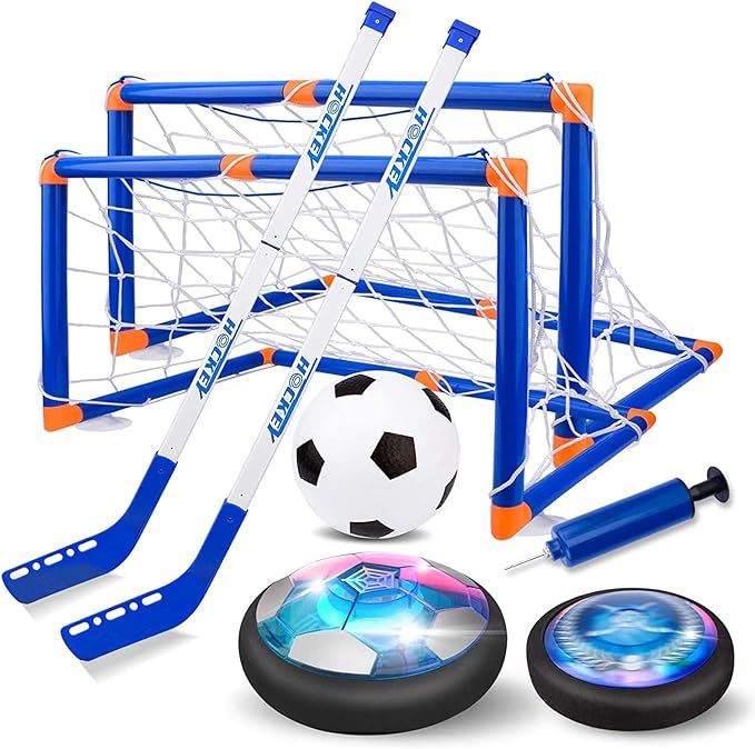 Nazano 3-in-1 Hover Hockey Soccer Ball Kids Toys Set, Led Lights Floating Air Football, Indoor Ou... | Amazon (US)