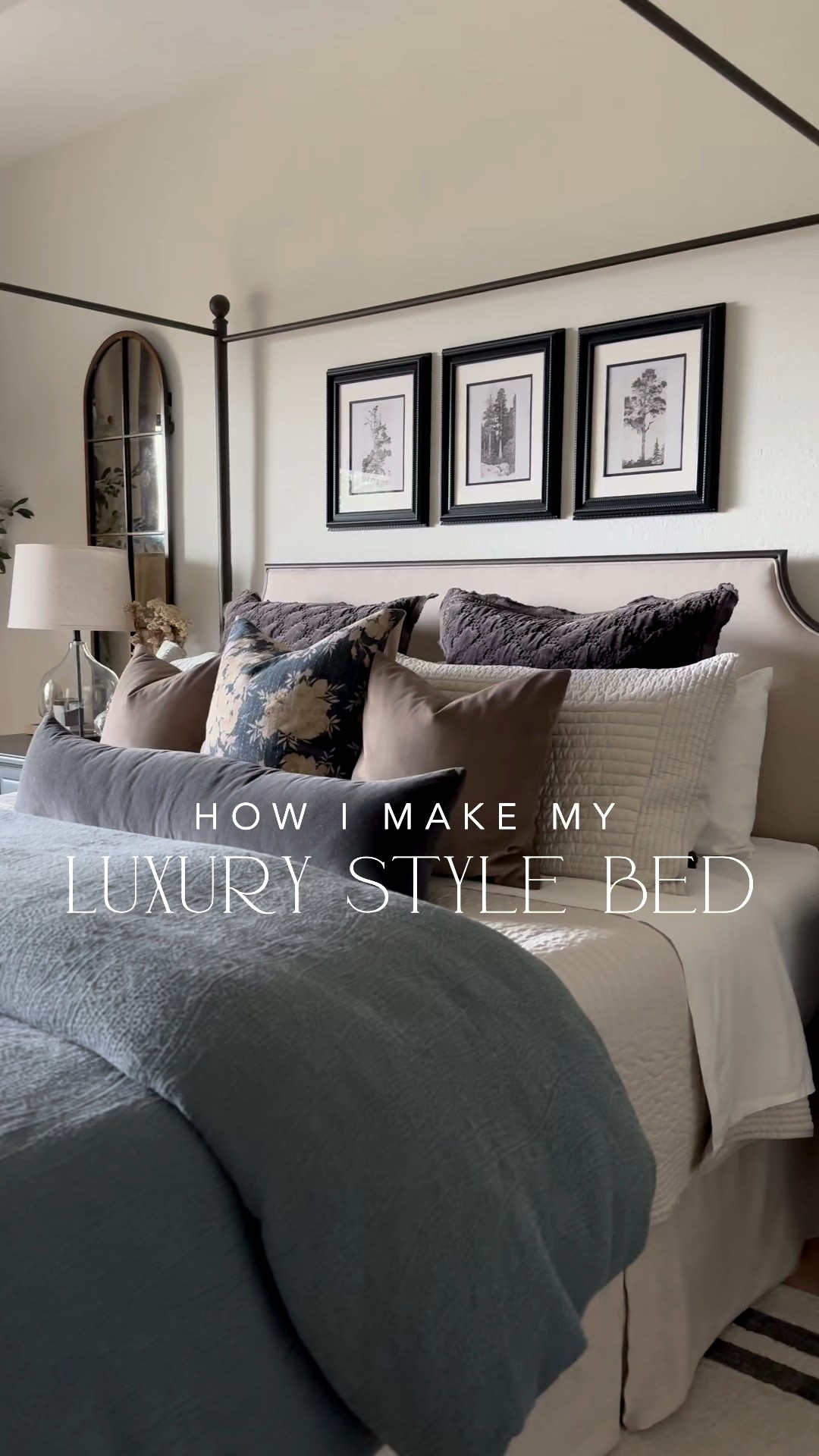 Resharing how I make my luxury style bed! This is by far my top selling post! Would recommend all this bedding time and time again. Details and colors below ⤵️

Sheets: Linking my top 3 all time favorites! The Quince sheets are amazing quality for the price!

Duvet Cover: Stormy Blue
Duvet Insert: Ultra Plush
Quilt: Frost Gray
Euro Shams: Gray (may be no longer available but the other blue color would look great!)
Throw Pillows: Taupe, 18”x18"
Lumbar Pillow: Slate, 12”x46"

#LTKHome #LTKSaleAlert #LTKFindsUnder100
