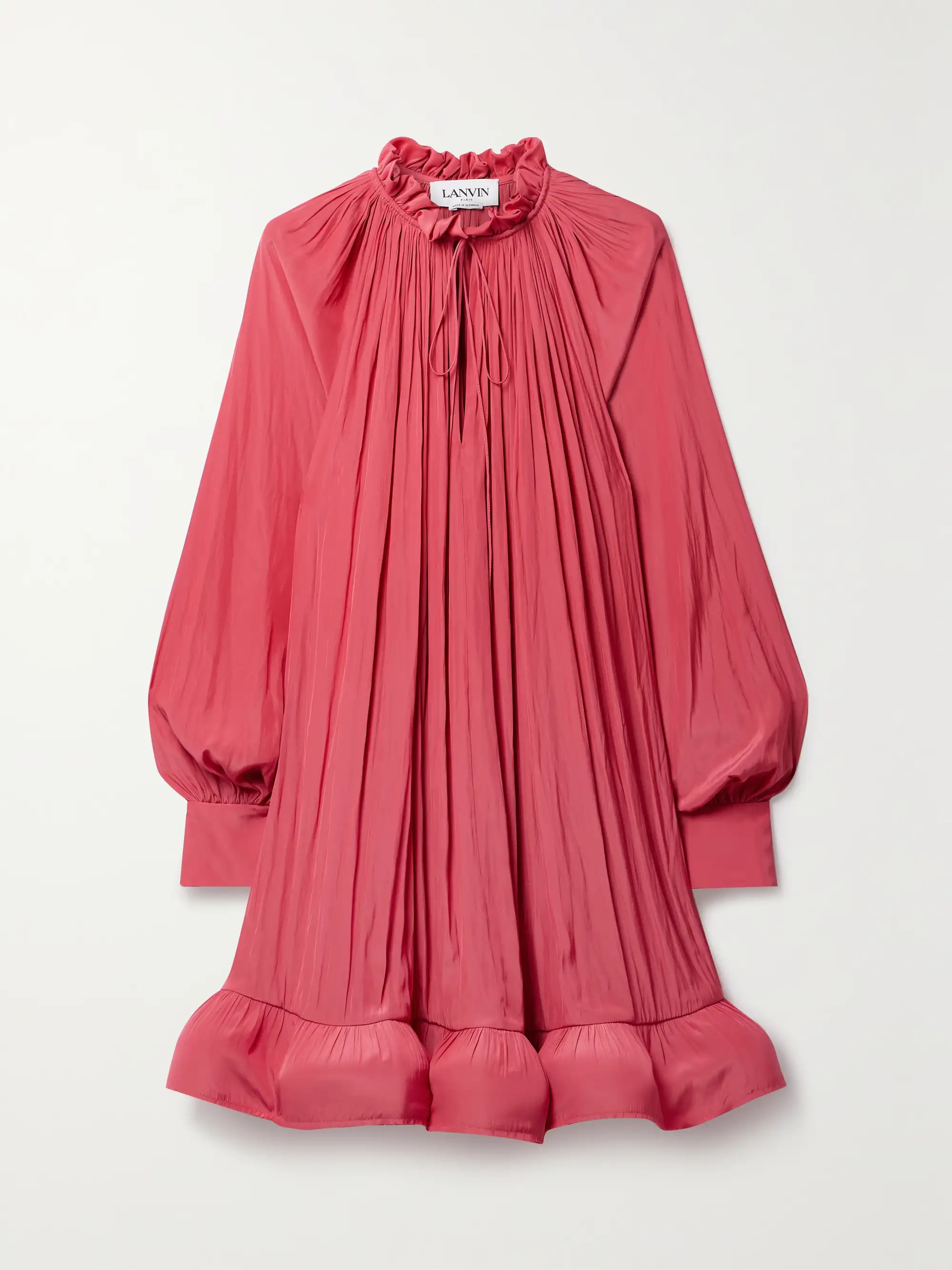 Ruffled charmeuse mini dress | NET-A-PORTER (UK & EU)