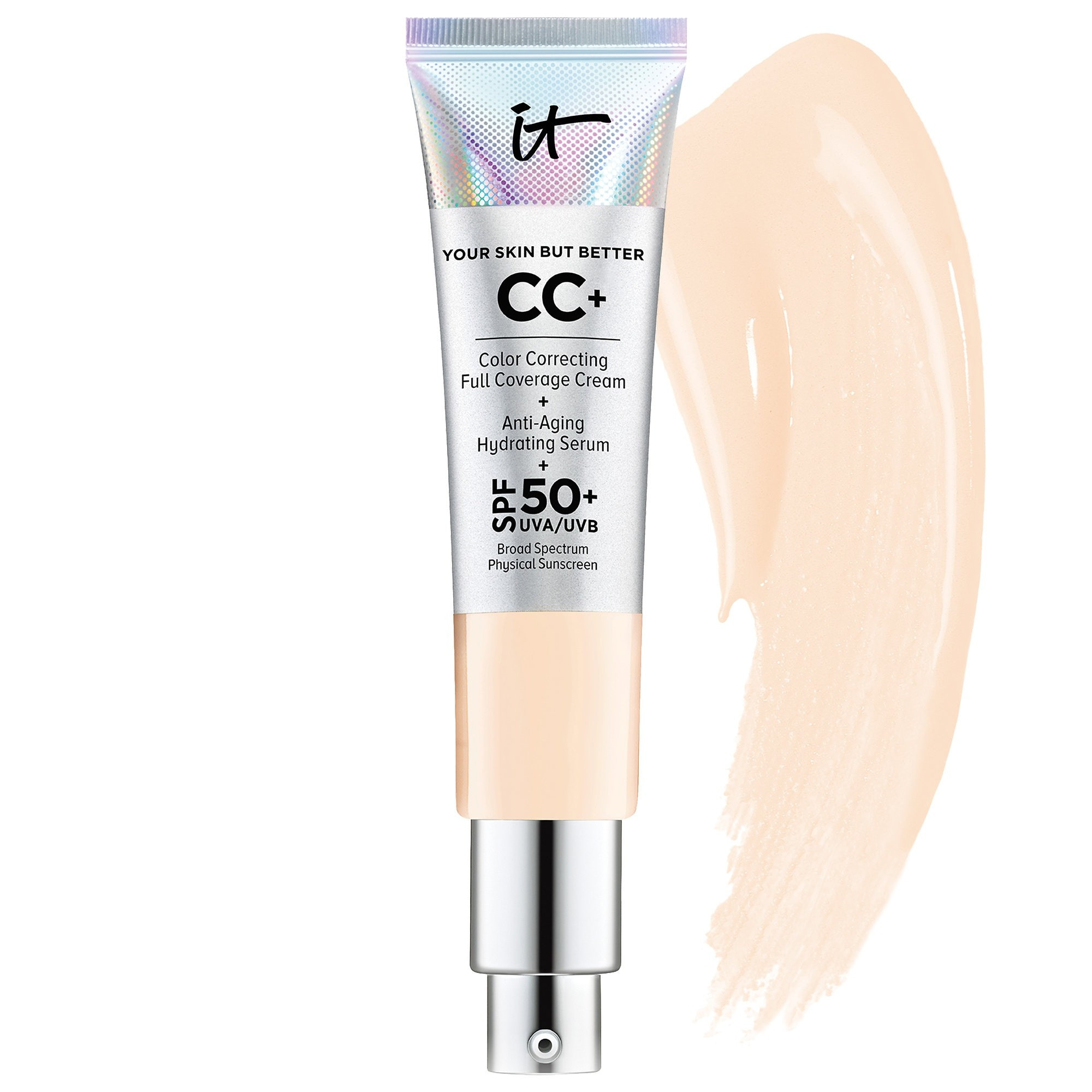 IT Cosmetics CC+ Cream Full Coverage Color Correcting Foundation with SPF 50+ Fair Light 1.08 oz/32 ml | Sephora (US)