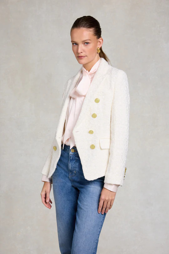 Knightsbridge Blazer (White Sparkle Boucle) | Holland Cooper